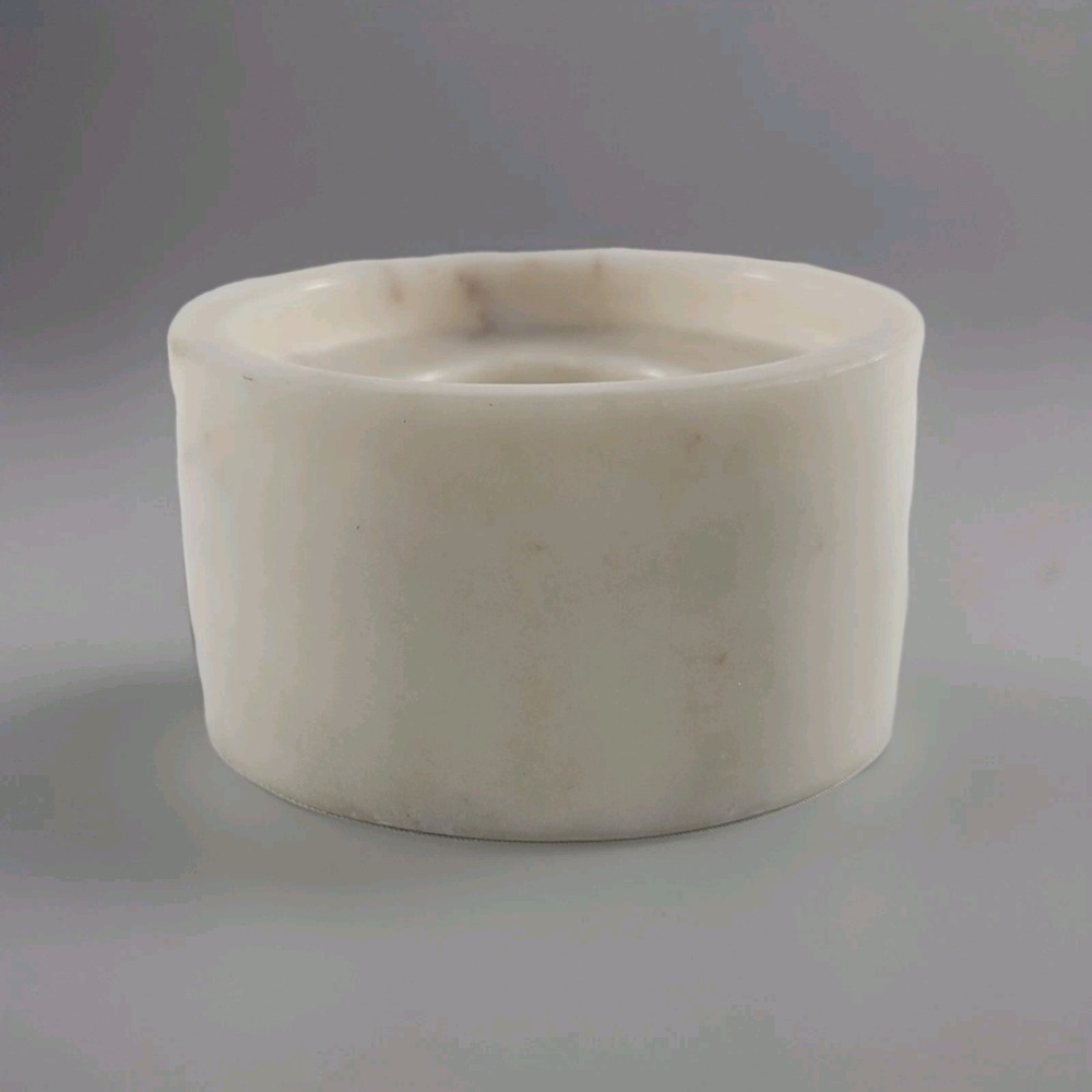 Threshold Brand "Hurricane" Heavy White Marble Candleholder Made In India